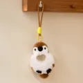 Cute fluffy plush bird sparrow keychain pendant stuffed animal bag charm lovely toy decor gift - Charm / Sparrow