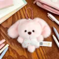 Süßer rosa Plüsch Tier Schlüsselanhänger, flauschiger Hasen Anhänger, weiche Taschendeko. - 34.00g / Kaninchen