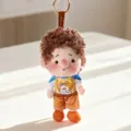 Cute curly hair freckles doll plush keychain pendant bag charm fluffy toy accessory gift - Brown Curly Hair Doll