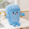 Peluche de papelera azul lindo dibujos animados separación de basura cojín muñeca - Papelera Reciclable