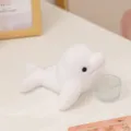 Cute white plush beluga whale toy desk companion soft stuffed animal doll sweet gift. - White Whale