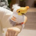 Cute plush bird slap bracelet toy, soft stuffed animal wristband with lovely yellow beak design. - Wristband / Pelican