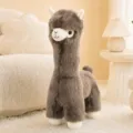 Variante peluche alpaca marrón, bonita muñeca oveja de peluche de pie para decoración. - 40CM / Marrón Oscuro (Estilo Desnudo)