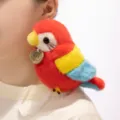 Magnetic plush parrot shoulder toy, cute red and yellow bird companion for daily wear. - Shoulder Sitting / Red Parrot