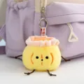 Cute plush steamed bun keychain, soft stuffed breakfast food bag pendant for keys and backpacks. - 7cm 51g / Shumai