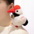 Red-headed woodpecker shoulder magnetic plush toy doll cute bird pendant accessory. - Shoulder Sitting / Red-Crowned Crane