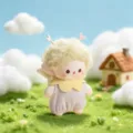 Cute curly afro plush doll pendant fluffy toy with cute heart antennas for bags keys keychain. - Lily Elf