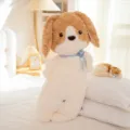 Almohada larga de peluche de cachorro con lazo, juguete de peluche suave para dormir en cama. - Cazador de Viento / 55cm
