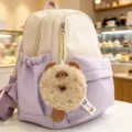 Mini cute donut animal plush pendant backpack in purple cream style, stylish everyday bag. - 7cm 13g / Donut Siamese Cat