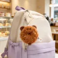 Fluffy brown bear donut plush toy keychain pendant cute fluffy bag charm accessory for use - 7cm 13g / Donut Bear