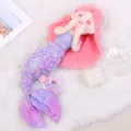 Sparkling mermaid plush toy, cute soft doll for girls birthday gifts and room decor. - Pink Purple Amy