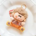Plush doll keychain cute fluffy curly hair freckled girl pendant bag charm toy fluffy accessory - Arthur Bean Bag