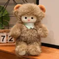 Curly sheep plush toy cute animal doll fluffy ranch lamb stuffed toy gift for kids - Square Scarf Style - Brown