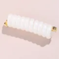 Accessorio per capelli segmentato bianco con estremità dorate per code di cavallo chic - Bianco