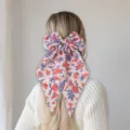 Roze Chiffon Haarstrik Klem Vintage Bloemen Lente Haarspeld Elegante Accessoires Vrouw - Strik Haarclip (SMH1567-A) / Roze Bloemen