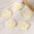 Elegant fabric rose hair clips for women, perfect for autumn winter styling and cute daily look. - Beige