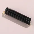 Legatura per capelli a spirale nera supporto per coda di cavallo lucido accessorio - Nero