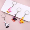 Cute colorful duck keychain set with glitter shoes and polka dot scarf for bag charm. - Duck Charm / Little Duck Set
