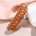 Fermacapelli a spirale marrone traslucido supporto per coda di cavallo accessorio donna. - Marrone