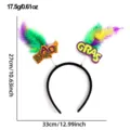 Mardi Gras feather headband party hair hoop with glitter letters festival costume accessory - 3D Letter and Feather Style