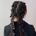 Zwarte strik haarspelden set voor dames, zoete polyester haaraccessoires voor vlecht. - Zwart