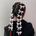 Set van witte lintstrik haarspelden voor zoete schattige haarstyling decoratie 15 stuks - Wit