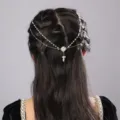 Kristallen voorhoofdketting retro haaraccessoire boho haarband voor dames vintage - Parel Strass Voorhoofdketting / Wit
