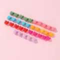 Colorful mini bear hair claw clips set, cute small plastic hairpins for stylish girls styling. - Colorful