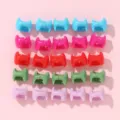 Colorful hair clips set, plastic small dreadlocks braids accessories, vibrant detail shot. - 20 Pieces/Pack / Colorful