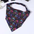 Halloween colorful skull pattern fabric elastic hair band festival party hair accessories for women - Multicolor