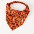 Halloween Pompoen Kat Vleermuis Print Elastische Haarband Driehoek Hoofddoek Vrouwen - Oranje