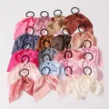 Satijnen haarscrunchie met kort lintstrik detail set in meerdere kleuren dagelijks - Roze Serie 20 Stuks Set