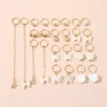 Gold and white dreadlock rings hair clips set DIY braid charms sweet cool hair accessories - Gold