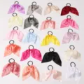 Ensemble d'élastiques à cheveux en satin, chouchous unis à court ruban pour coiffure femme. - Ensemble de 20 Pièces Coloré