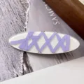 Sweet oval hair clip with cute purple ribbon bow design, trendy acrylic hair accessory. - Purple Ribbon