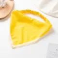 Yellow lace triangle headscarf solid color elastic hair band cute women hair accessories - Yellow