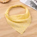 Floral triangle headscarf for women, cute elastic hair bandana, pastoral style hair accessory. - Yellow