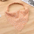 Oranje bloemenprint elastische bandana hoofddoek voor dames, leuk haaraccessoire. - Oranje