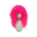 Hot pink curly wig for women, fluffy long wavy synthetic wig for cosplay party and stage show. - Rose Red