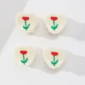 Cute tulip hair claw clip set for women, sweet heart shaped mini acrylic hair accessories. - Heart Style