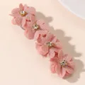 Roze glimmende bloemen haarspeld met strass midden, zoete lente haarspeld voor vrouwen. - Oudroze