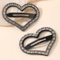 Schitterende strass hart haarspeld elegante haarclip voor dames dagelijks gebruik - Hart