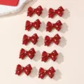 Rode stippen strik haarspelden eendebek clip set voor vrouwen leuke haaraccessoires nieuwjaar - ZMH3523 Set