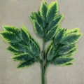 Artificial mango leaves decorative branches for garden landscape greening and home decor. - Yellow Edge Mango Leaves 12 Branches