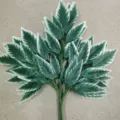 Artificial green leaves branch fake foliage plant for home decor wedding party floral arrangement - White Edge Mango Leaves 12 Branches