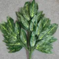 Artificial mango leaves tree branches fake green plant foliage for home garden decor - Yellow Core Mango Leaves Model A 12 Branches