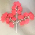 Detail view of artificial red maple leaf branch, plastic plant decor for autumn and home. - 12 Pieces/Pack / Red
