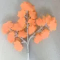 Artificial maple leaf branches orange fake plant stems for autumn home decor and garden display. - 12 Pieces/Pack / Orange