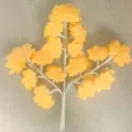 Artificial yellow maple leaf branch detail, fake autumn foliage decoration for home decor. - 12 Pieces/Pack / Tangerine