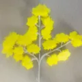 Artificial yellow maple leaf branch, plastic plant stem for home decor, floral arrangement detail. - 12 Pieces/Pack / Yellow